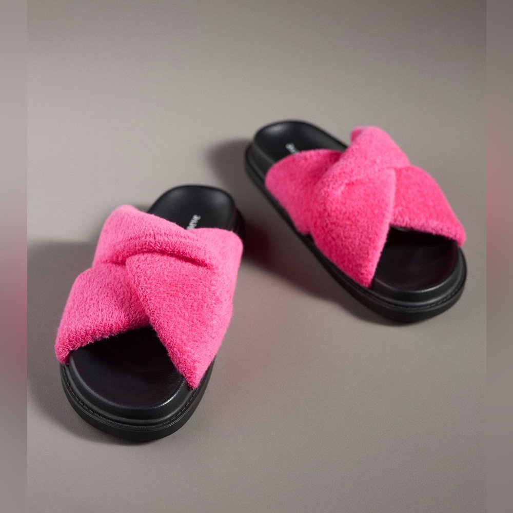 Anthropologie Maeve Terry Slide Sandals, PINK, Various Sizes NWT